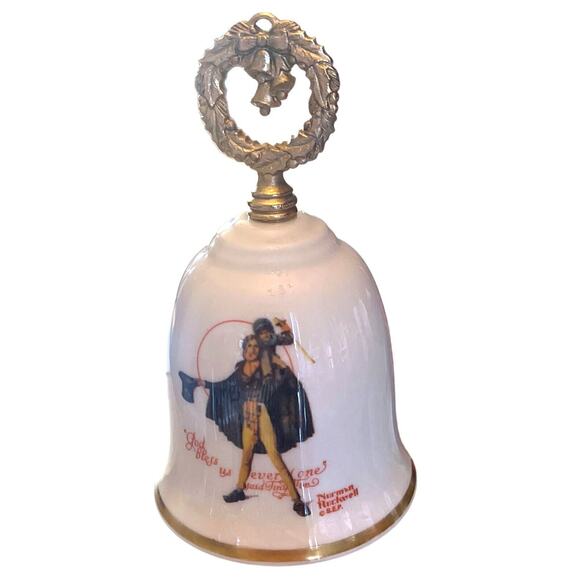 Vintage 1981 Gorham Fine China Norman Rockwell Bell A Christmas Carol Tiny Tim - Picture 1 of 5